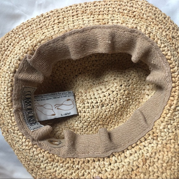 ❤️Vintage Corroboree Australia Packable Straw Hat Sac-Hat Packable - Picture 3 of 5